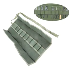 Qposdrgm9knq40sr B18jpsf Canvass Bonsai Tool Roll Storage Bag With 10 Pockets Storag