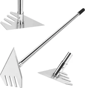 Jdus1142 Baraystus 4 In 1 Garden Tool Lengths Adjustable Hoe Stainless Steel Blade Head