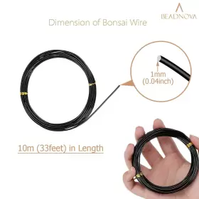 Beadnova 895235802163 Bonsai Tree Wire 98 Feet Black Aluminum Training For Inch #2