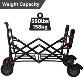 Fc206 Beau Jardin Collapsible Foldable Push Pull Wagon 350lbs Folding Beach All Ter #3
