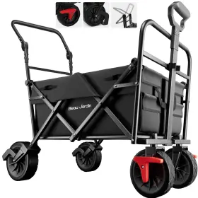 Fc206 Beau Jardin Collapsible Foldable Push Pull Wagon 350lbs Folding Beach All Ter