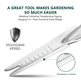 Berry&bird 783911714852 Garden Hand Weeding Trowel Stainless Steel Weeder Tool For Gardening With Wo #2