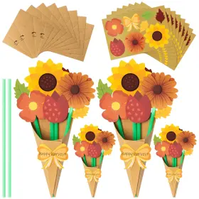 B0d5gswwn5 Beyumi 48-pcs Fall Flower Bouquet Craft Kit For Kids Diy Art Thanksgiving Gift