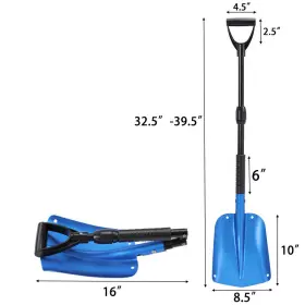 Sy-xc-006-39-pp-bl Bezt 40 Inch Folding Snow Shovel Small With D-grip Handle And Aluminum Head