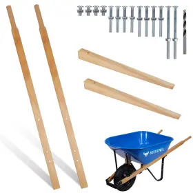 Bhrowl-wh01 Bhrowl Wheelbarrow Handles Replacement Kit 2 Heavy-duty Wooden