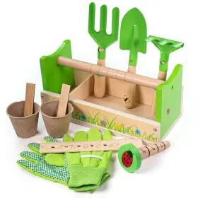 Bigjigs Toys 691621820438 Gardening Caddy Wooden Tools Outdoor Ga