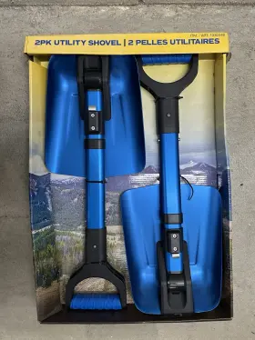 Birdrock Home 810113377483 New Emergency Blue Utility Shovel 2 Pack For Snow Sand And Soil
