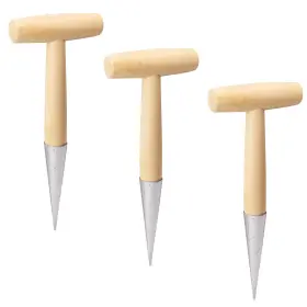 Biugaaufai 748743535709 3 Pcs 11 Inch Hand Dibber With Wooden Handle - Held Bulb Plan