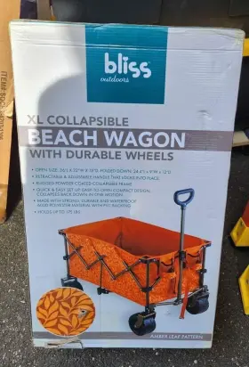 Bhw-100-al Bliss Hammocks 36 Inch Collapsible Beach Wagon With Storage Bag 175 Lbs Capacity
