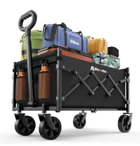 P860013203924 Blomoba Folding Wagon Cart With Wheels 180l 330lbs Heavy Duty Utility Beach All-terrain