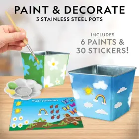 Blue Marble 810070620301 National Geographic Herb Growing Kit For Kids - Decorate 3 Pots With Paint An #3