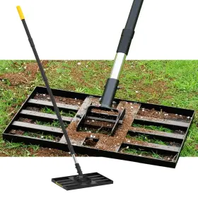 Llr-001-17 Blumetrec Lawn Leveling Rake 17 Inch X10 Heavy Duty Sand Tool With 6.7ft Stainles