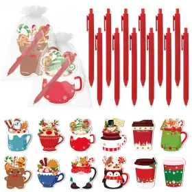 B0fnqtcgmh Boboka 12 Sets Christmas Sticky Notes With Pens - Coffee Cup Notepads Winter Memo