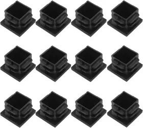 Jr231226018 Bonsicoky 12 Pack 3/4 Inch Square Plastic Plugs Black Tubing End Length Pcs