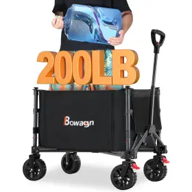 24.4h Bowagn 34.9d 19.9w Wagons Carts Foldable With Wheels Heavy Duty Collapsible Folding Wagon