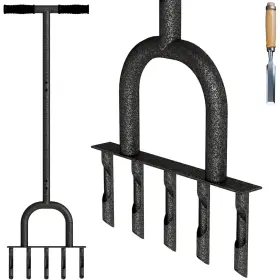 Lca-s5-01 Boyven Lawn Coring Aerator Steel 5 Core Plug Tool With Soft Rubber Gri