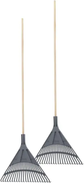 Brand 445054544507 Adult Rake With Hardwood Handle Durable Plastic Head To Sweep Leaves In Lawn An