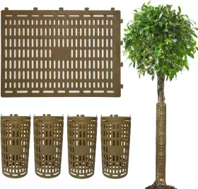 Fba-hsp-02 Brand Keke Coo 4 Pack Tree Trunk Protectors 15 Inch X 10 Expandable Weather-proof Mesh Brown