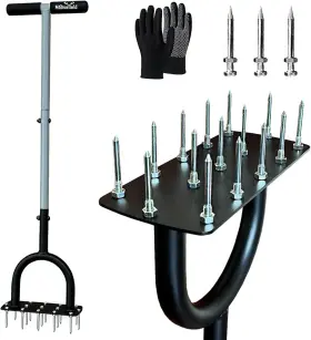 La01 Brand Moosefield Lawn Aerator Garden Manual Aerating Tool 2.3 Inch X 15 Spikes 35