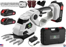 1e32f2 Brand Nicklaua Cordless Hedge Trimmer And Grass Shear Combo - 2-in-1 Blade 2 Batteries Charger