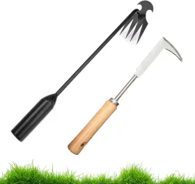 Pjiaqp44 Brand Pjiaqp 2 Pack Weed Puller Tool Including A 4-teeth Uprooting Weeding And An