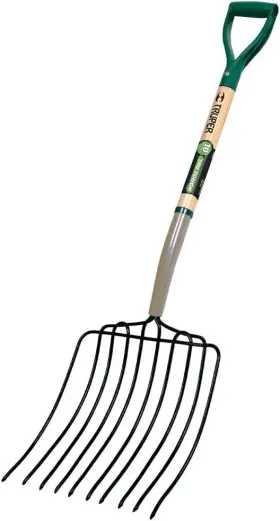 10-tine Brand Truper 30330 30-inch Tru Tough Manure/bedding Fork D-handle