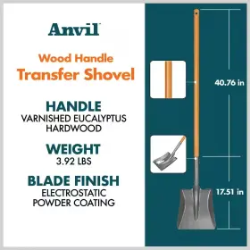 Branded 313031552531 Wood Handle Steel Transfer Shovel 47 Inches Home Garden Tool #2