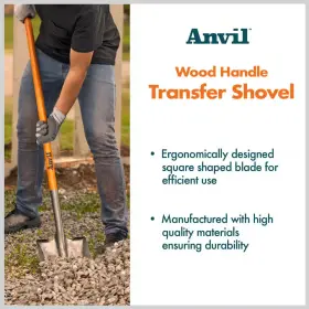 Branded 313031552531 Wood Handle Steel Transfer Shovel 47 Inches Home Garden Tool #3