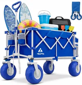 Branded 726084912632 Beach Wagon With Big Wheels - 400lbs Heavy Duty Foldable All Terrain Cart 9