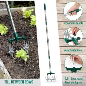 Branded 762917237169 Rotary Cultivator 25 Inch -63 Extra Long Adjustable Gardening Tiller And #3