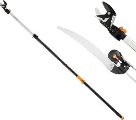Tp-92406935k Branded 2-in-1 Extendable Tree Pruner And Pole Saw 7.9-12 Ft Trimmer With Steel Blade Cutter