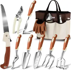 Branded01 313026396348 Garden Tool Set 10 Pcs Heavy Duty Gardening Hand Kit For Women Aluminum New