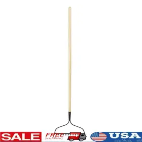 Branded01 711181917383 Garden Bow Rake Ergonomic Durable Gardening Tool With Curved Head Flexible Tines
