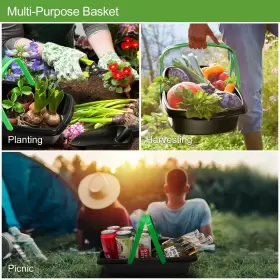 Brewin Tools 634413928936 Garden Tool Set With Multi Purpose Basket Kneeler Trowel Transplanter Fork #3