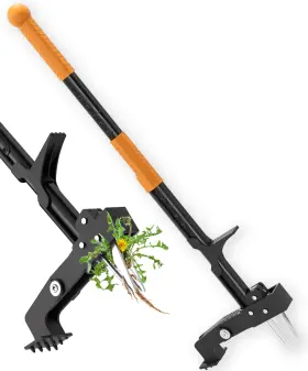 Brewin Tools 634413929117 Weed Puller Tool Fully Stand Up Weeding With 4 Claws - Zero Bending And