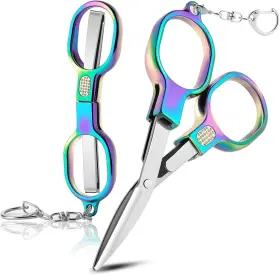 2fsc Bsadiy 2 Pcs Folding Scissors Stainless Steel Portable Mini Travel Colored