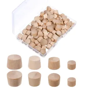 Cas-bucherry-34550 Bucherry 120 Pieces 4 Sizes Wood Plugs Wooden Hole Classic Style Color