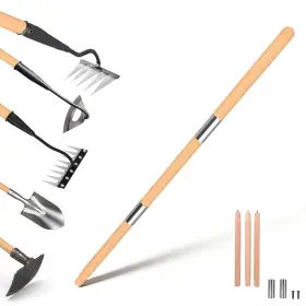 69eaadca7ff18be2d289a624 Buerkeo Wooden Hoe Handle Replacement 47 Inch Length Pole And Rake Garden Tool