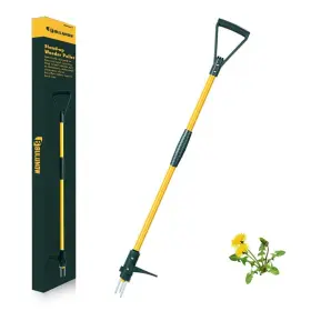 Bulunow 759784904683 Weed Puller Tool 50in Long Handle 3 Claws Stand Up Weeder Extra Thickened S