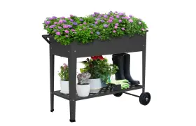 Butunita 798623495838 Raised Planter Box Outdoor With Legs Elevated Garden Bed Wheels F