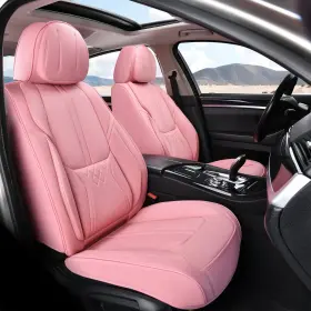 Bwtjf 749727671819 Universal Fit Car Seat Covers 2-piece Front Nappa Leather Waterproof And Sta Inch