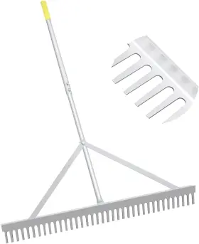 Us-b4031 Byhagern Landscape Rake 36ftft Aluminum With Lightweight 69ftft Handle Landscaping