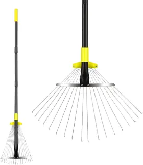 Byhargern Us-b4057 Byhargen Adjustable Metal Leaf Rake Heavy Duty Garden With Wide And Narrow M