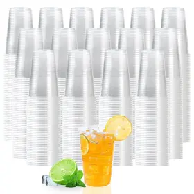 B0f93krk49 Bysnow 9oz Clear Plastic Cups 2000pk Disposable Party Hot/cold Drinkware