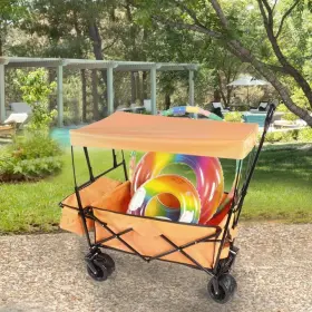 Cadeninc 774848536143 Outdoor Steel Folding Large Capacity Garden Cart Patio Wagon Black #2