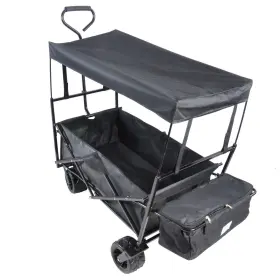 Cadeninc 774848536143 Outdoor Steel Folding Large Capacity Garden Cart Patio Wagon Black