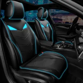Sj007wb-mi0gsl2 Car Pass Led Light Leather Front Seat Covers 2pcs Waterproof Music Lighting