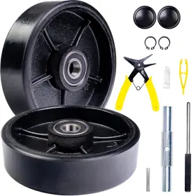 Carbo Glide 810017352333 Pallet Jack/truck Steering Wheels Set With Axle Fasteners And Protective Cap