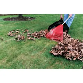 9032-1 Cavex Leaf Rake 32 Inch Resin Head 48 Hardwood Handle Red #2