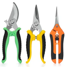 Ceksezx 614166317560 3 Pack Stainless Steel Garden Pruning Shears Handheld Scissors